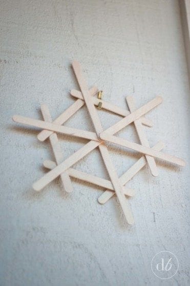 Easy DIY Popsicle Snowflake Christmas Ornament or Winter decoration. Simple yet beautiful dollar store craft gift idea anyone can make, even kids,