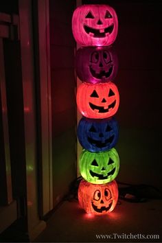 Halloween Decor Made out of Pumpkin Pails