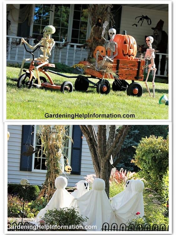 sKELETON ON A BIKE LAWN DECOR